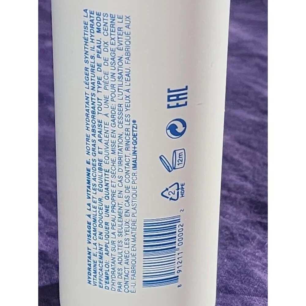 MALIN + GOETZ Vitamin E Face Moisturizer 4 oz Daily All Skin Care Hydrate Sealed